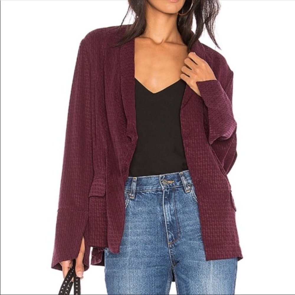 Free People Bonnie Houndstooth Jacquard Blazer